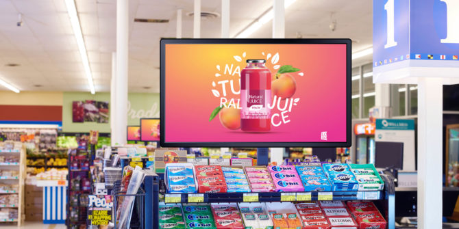 Supermarket food franchise Digital Signage in Grocery Stores